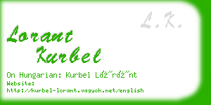 lorant kurbel business card